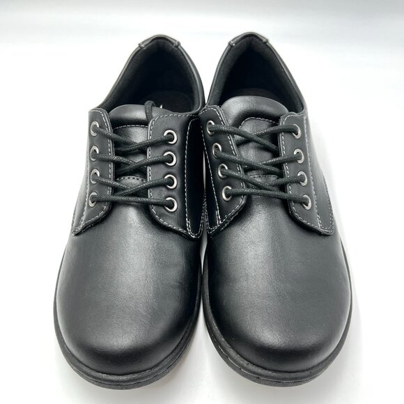 Eastland‎ Womens Size 6 Pandora Black Faux Vegan Leather Lace Up Oxfords Shoes - Picture 2 of 12